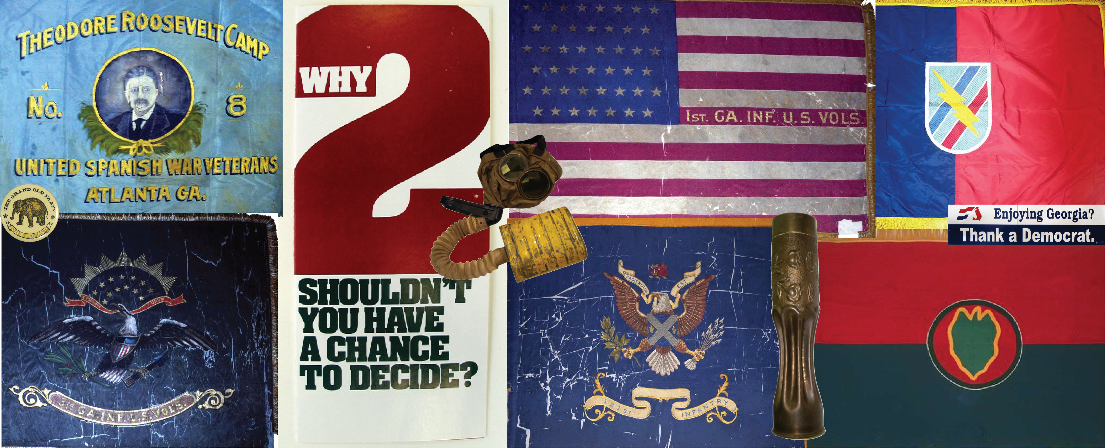 Collage of flags, and other military images