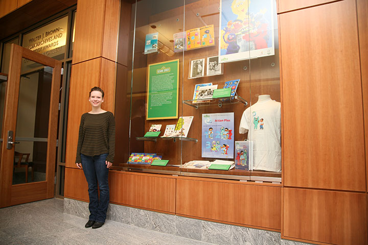 Celia Clark with exhibit 