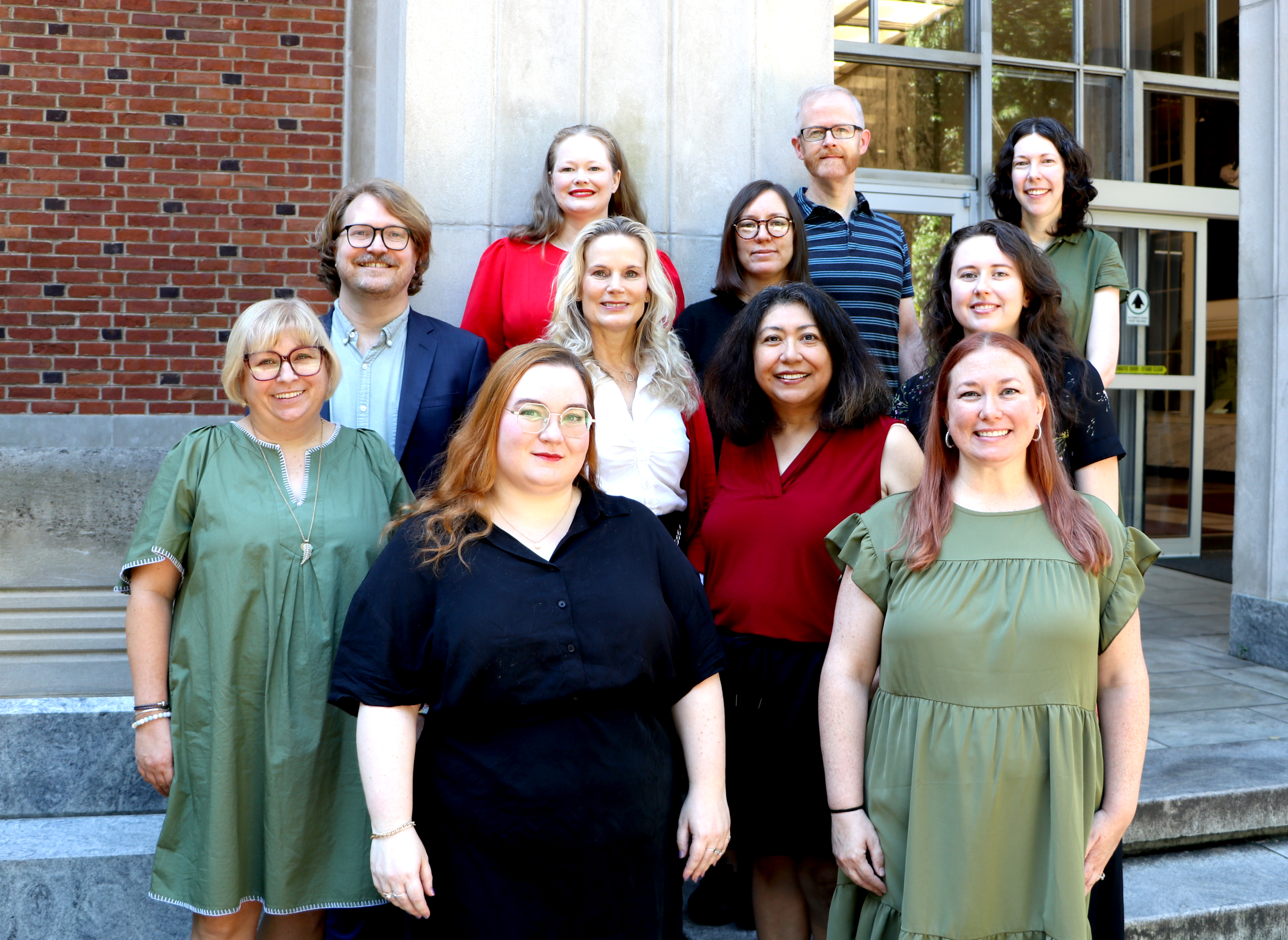 Friendly librarians in front of the Main Library