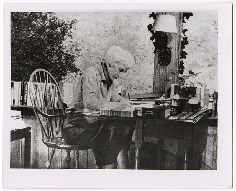 Lillian Smith writes at her desk