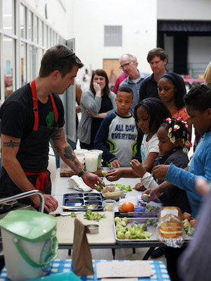Hugh Acheson, chef and restaurant owner, participating in the School Lunch Challenge