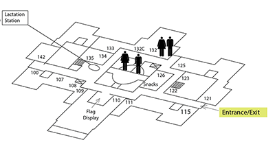 Interior floor maps of all four floors of the Capitol building