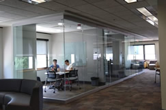 Group study rooms on the first floor of the Main Library