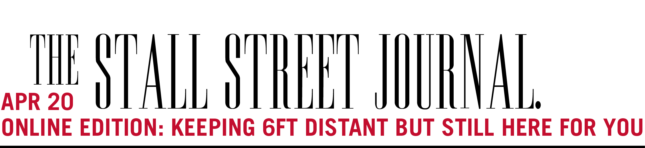 Stylized masthead for publication Stall Street Journal
