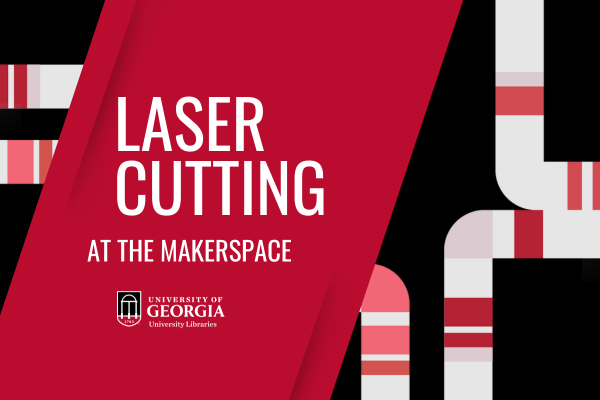 Laser cutting at the Makerspace graphic red and black