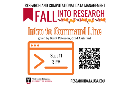 graphic for Fall Into Research event with fall leaves