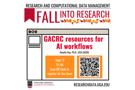 graphic for Fall Into Research event with fall leaves