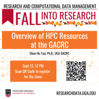 graphic for Fall Into Research event with fall leaves