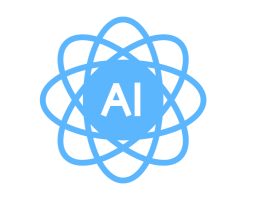 atom iconic with the words AI inside it